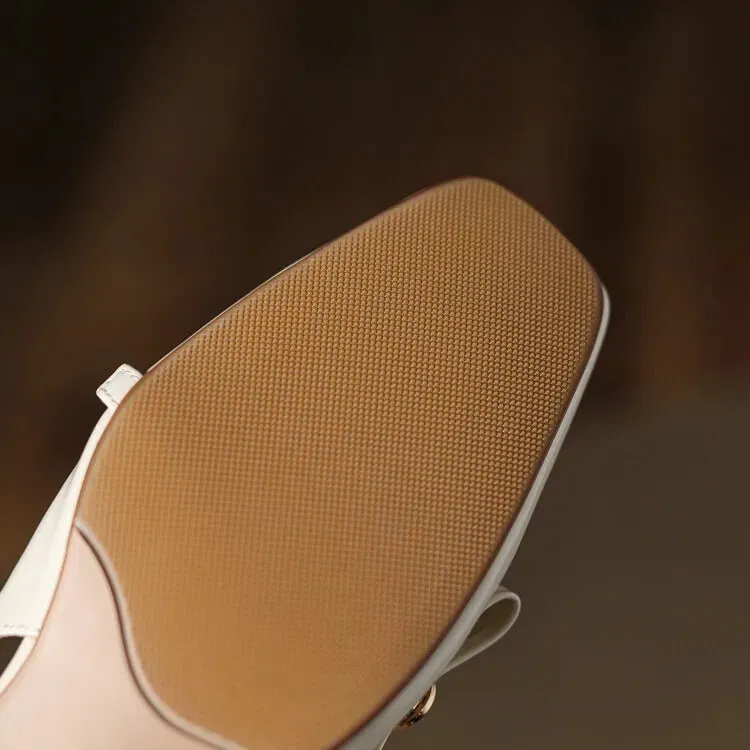 Sandals Ochi Photos Gemma Square Toe Chunky Heel Slingback Pumps