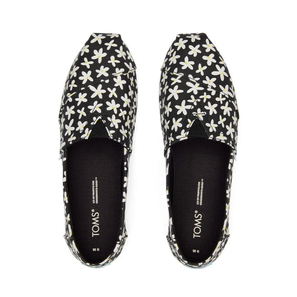 Slip On Fishing Shoes Toms Espadrille Alpargata Women - Black Heritage Canvas
