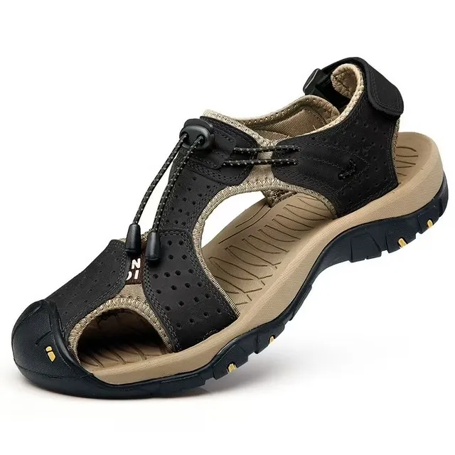 Skechers Slip In Sandals Ecetana Men's Sandals Closed Toe Leather Fisherman Hiking Sandals for Men Water Shoes