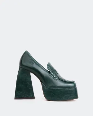 Echo Green Leather Kaveh Loafers