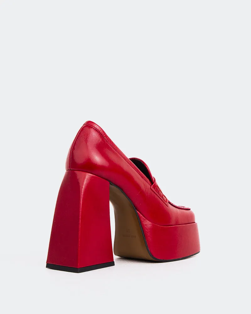 Echo Red Leather Espadrille Loafers