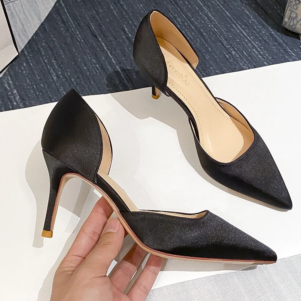 Army Surplus Work Boots Designer Newest Pumps Sweet Pointed Toe Slip-on Wedding Office Silk Handmade