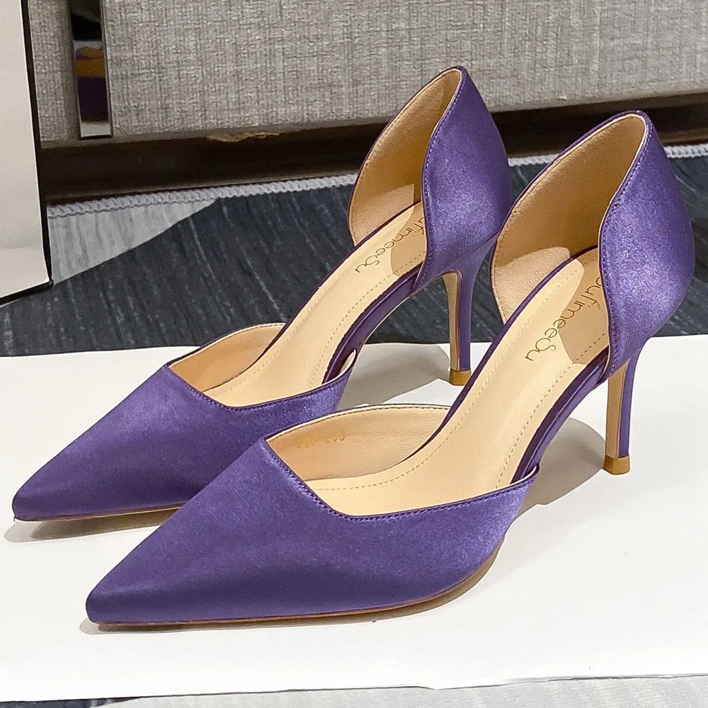 Moc Toe Steel Toe Work Boots Designer Newest Pumps Sweet Pointed Toe Slip-on Wedding Office Silk Handmade