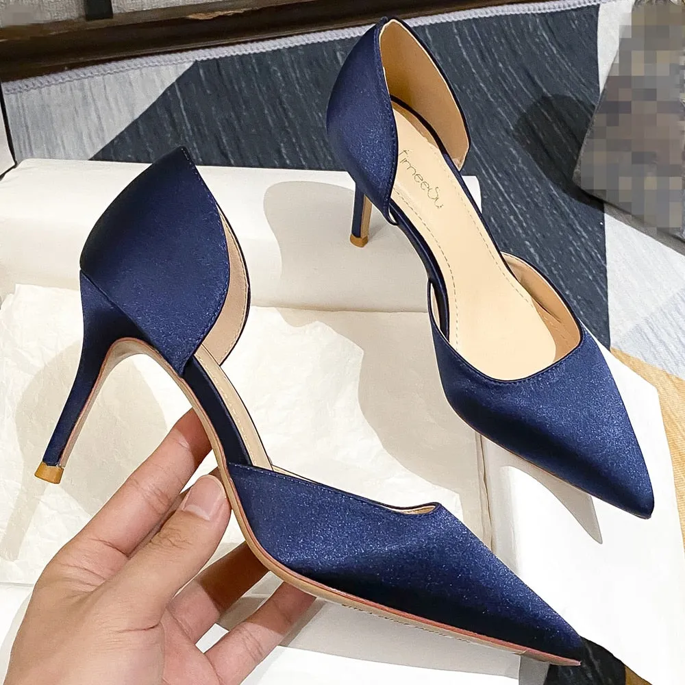 Designer Newest Pumps Sweet Pointed Toe Slip-on Wedding Office Silk Handmade Ats Max Work Boots