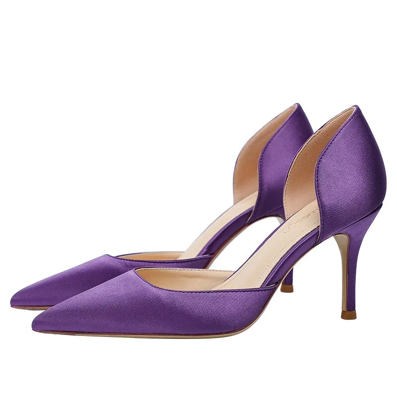 Designer Newest Pumps Sweet Pointed Toe Slip-on Wedding Office Silk Handmade Best Work Boots For Warehouse Workers