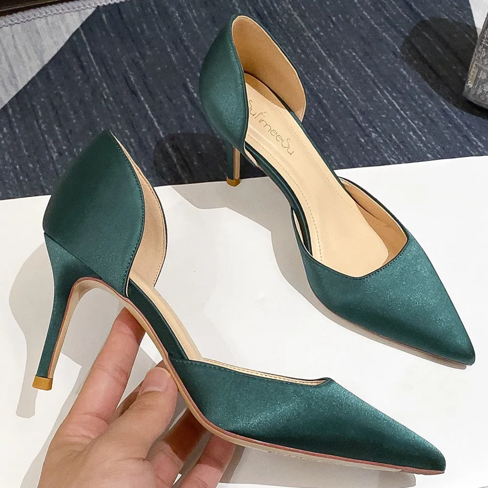 Ansi Z41 1991 Work Boots Designer Newest Pumps Sweet Pointed Toe Slip-on Wedding Office Silk Handmade