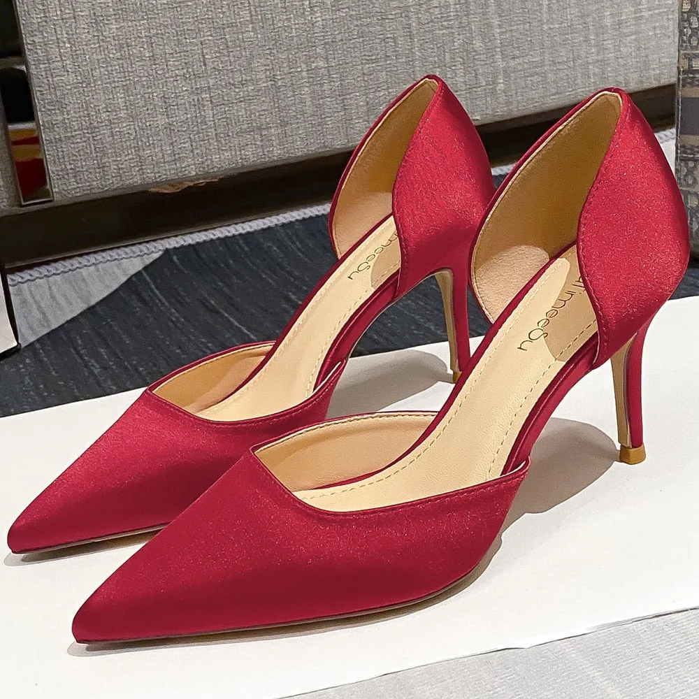 Best Composite Toe Waterproof Work Boots Designer Newest Pumps Sweet Pointed Toe Slip-on Wedding Office Silk Handmade