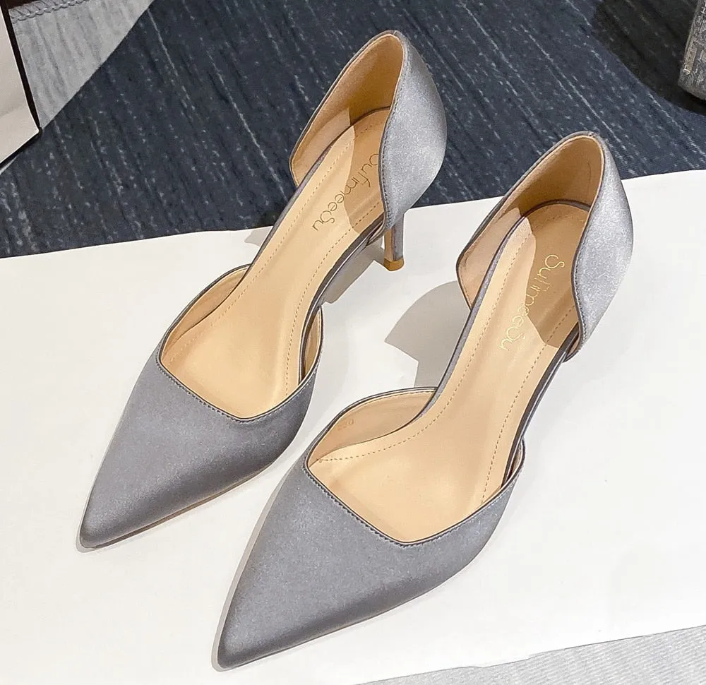 Designer Newest Pumps Sweet Pointed Toe Slip-on Wedding Office Silk Handmade Square Toe Lace Up Work Boots