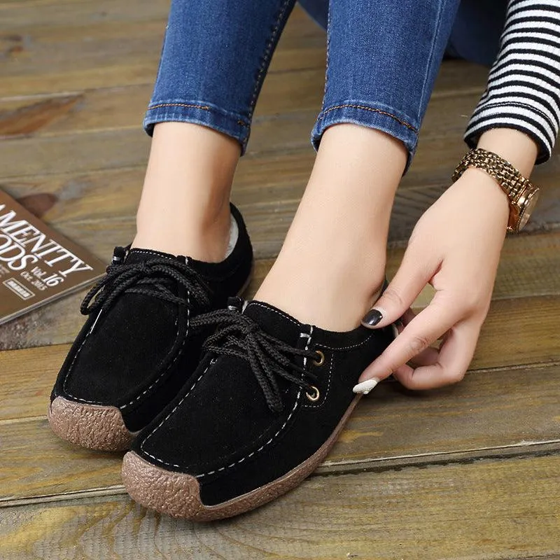 Lace-up Flat Shoes Sneakers Women Flat Track Shoe