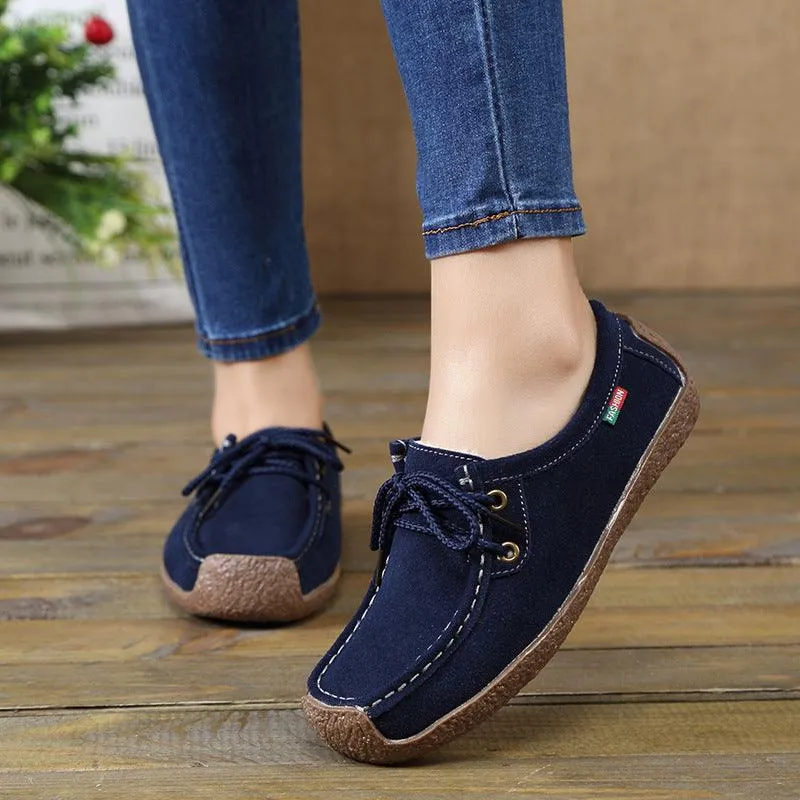 Shoes For Wide Flat Feet Lace-up Flat Shoes Sneakers Women