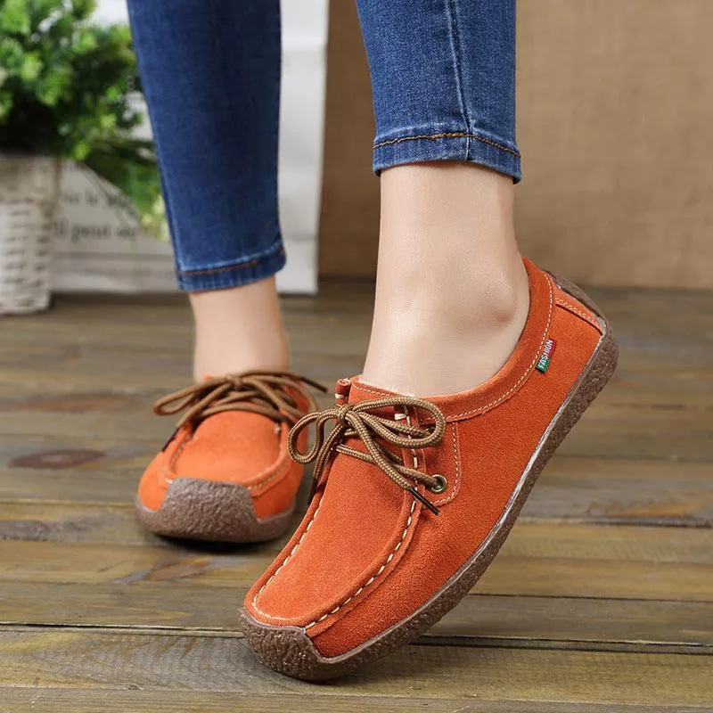 Stretchy Flat Shoes Lace-up Flat Shoes Sneakers Women