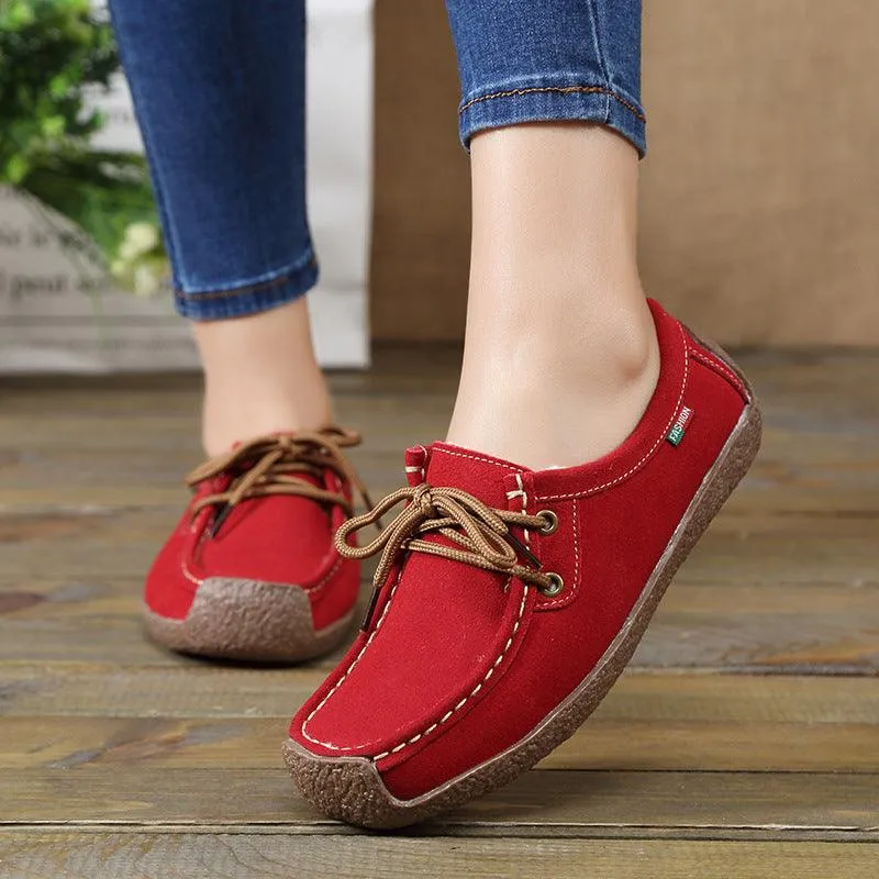 Best Shoes For Flat Feet Standing All Day Lace-up Flat Shoes Sneakers Women