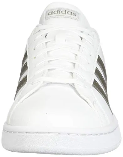 adidas Women's Grand Court Tennis Shoe, White/Platino Metallic/White, 7 M US Indoor Soccer Shoes Adidas Messi