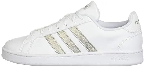 adidas Women's Grand Court Tennis Shoe, White/Platino Metallic/White, 7 M US Adidas Terrex Golf Shoes