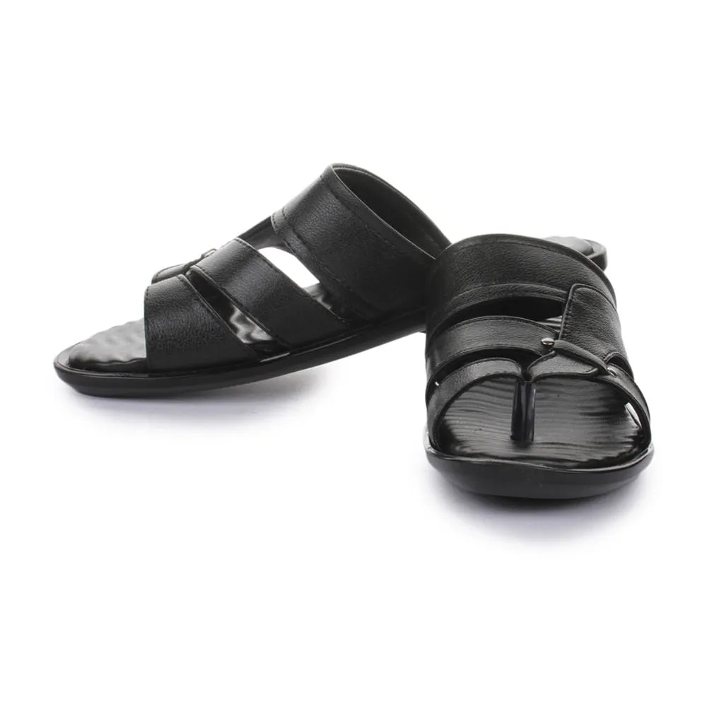 Coolers Casual Black Slippers For Men TRL-113 By Liberty Slippers In Amazon