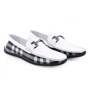 Bxxy's Vegan Leather Trendiest Checker Loafers for Men Embellished Loafers