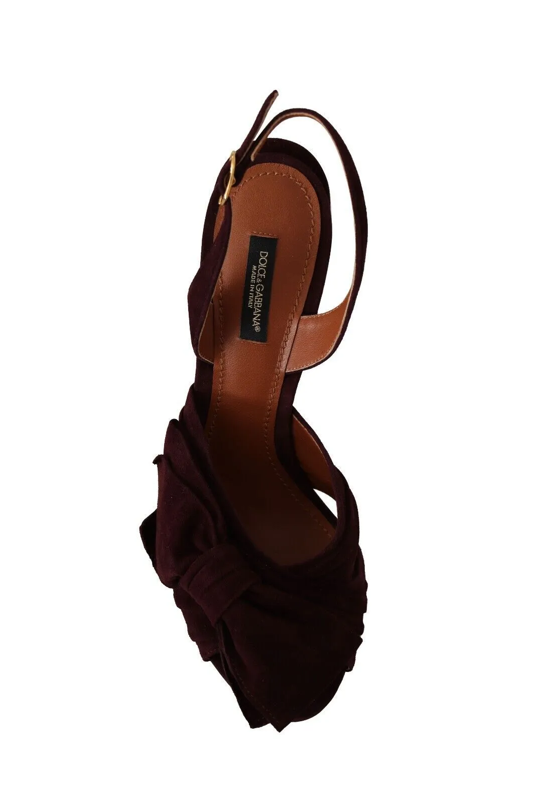 Dolce & Gabbana Dark Purple Suede Ankle Strap Sandals Shoes Tabi Sandals