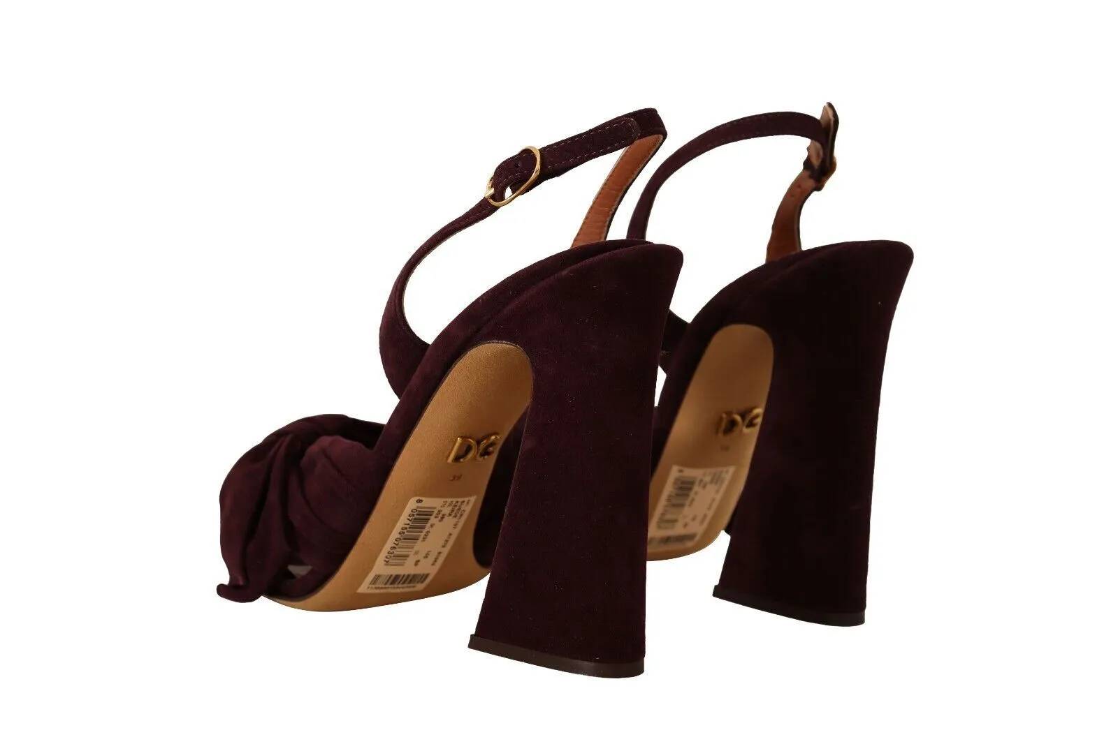 Extra Extra Wide Sandals Dolce & Gabbana Dark Purple Suede Ankle Strap Sandals Shoes