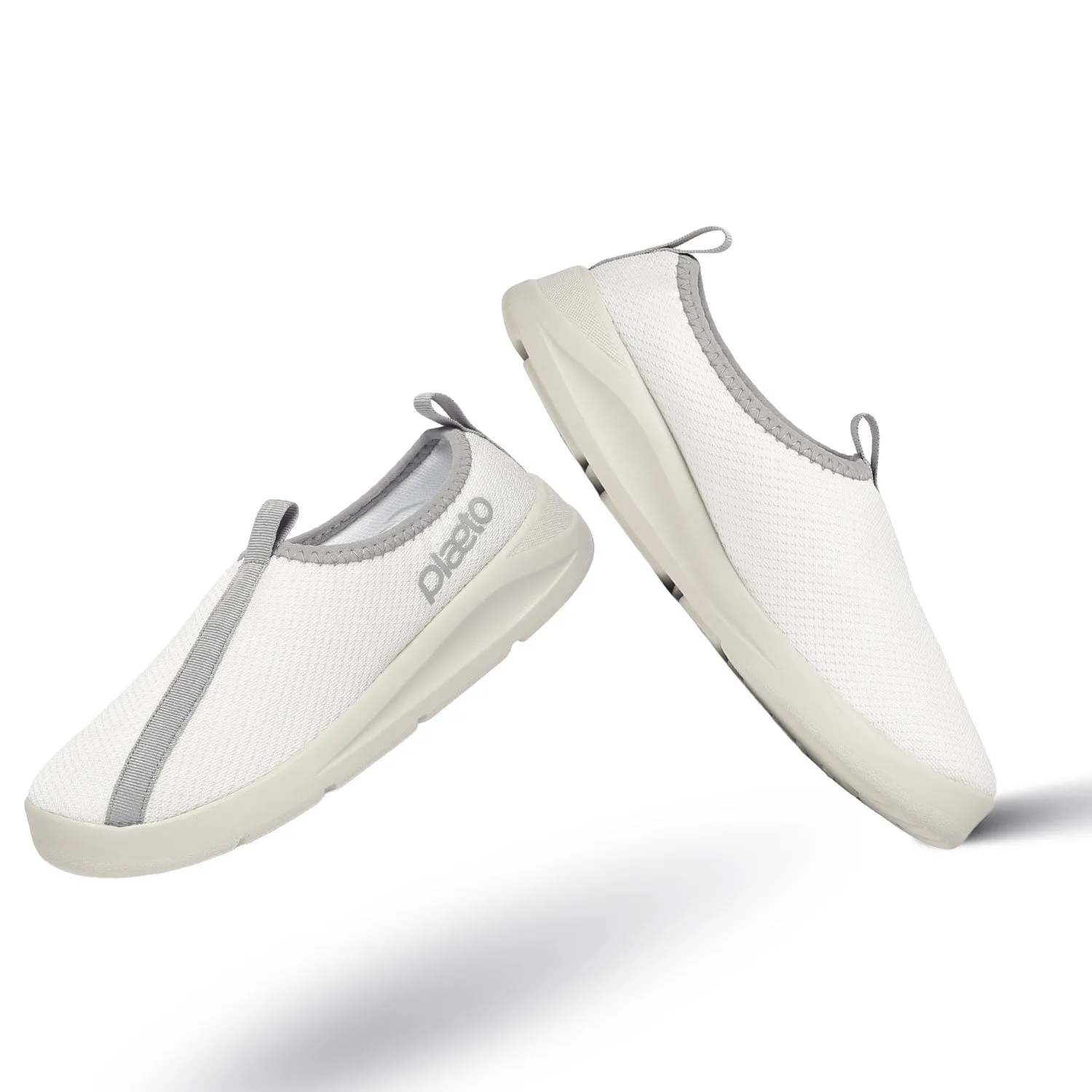 EZPlay Slip Ons for Women-White Ballerina Slip On Shoes