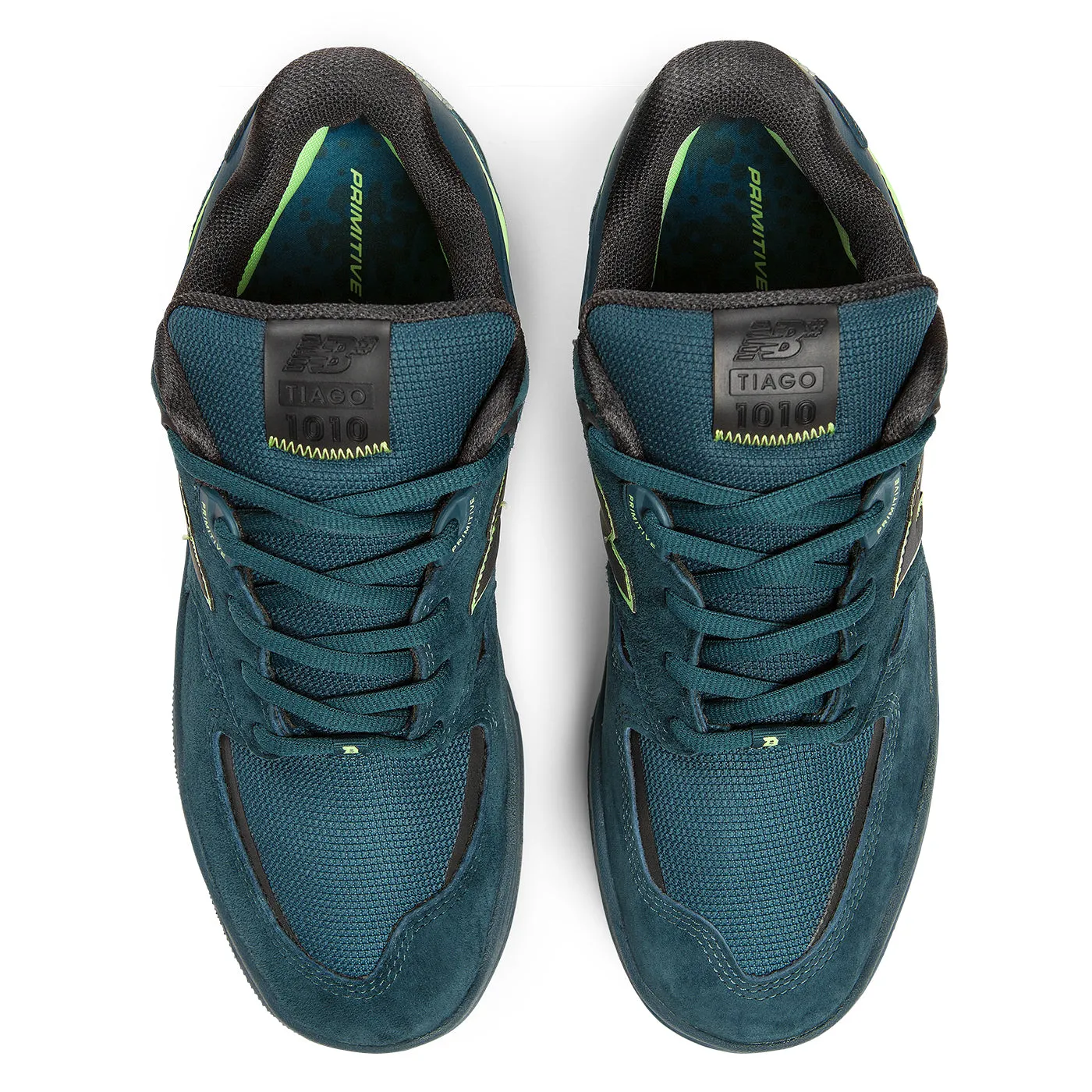 New Balance Numeric 1010 Tiago x Primitive Shoes - Deep Teal / Lime Green Brown New Balance Mens Shoes