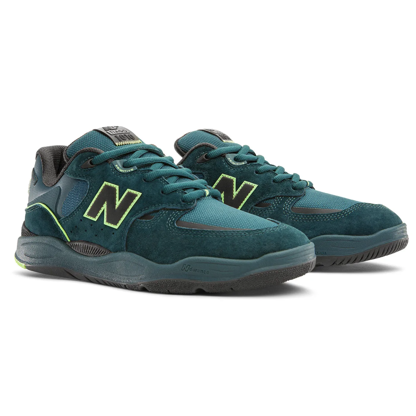 New Balance Numeric 1010 Tiago x Primitive Shoes - Deep Teal / Lime Green New Balance 327 Leopard Print