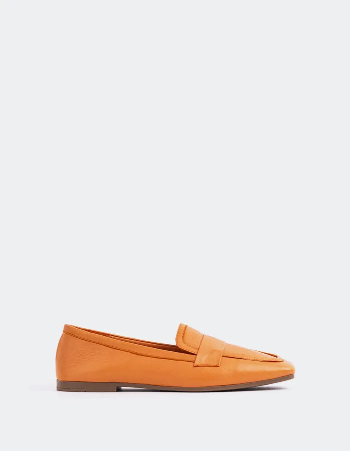 Gold Loafers Brescia Orange Leather