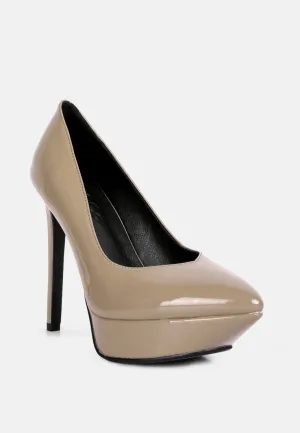 ROTHKO Taupe Platform Stiletto Pumps Composite Toe Wellington Work Boots