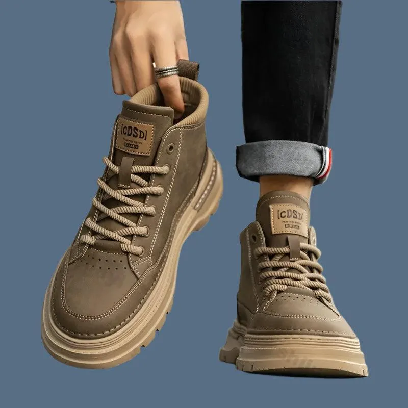 Black Friday Sales Work Boots Men's Retro Leather Casual Shoes Comfortable Ankle Boots for Work & Daily Wear
