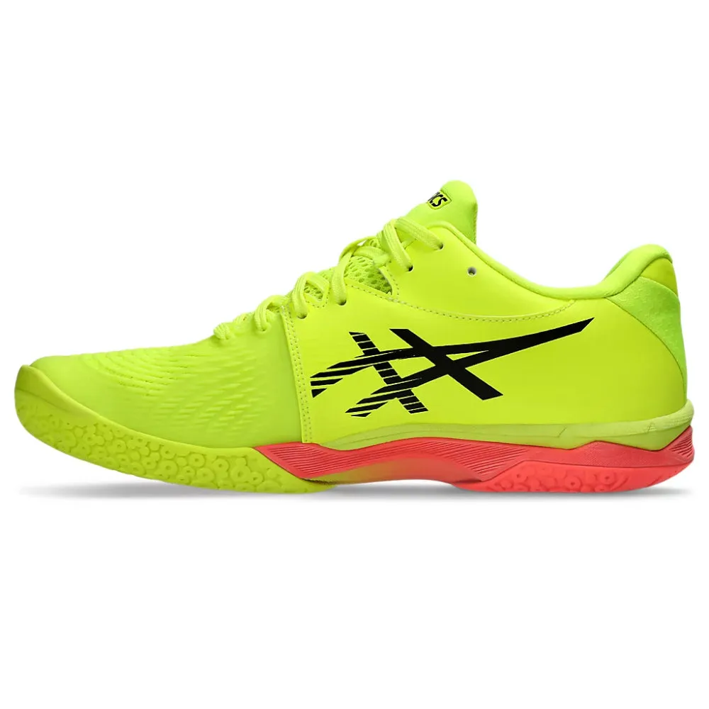 Asics Shoe Print ASICS Men's Court Control FF3 Paris Badminton Shoe (Safety Yellow/Black)