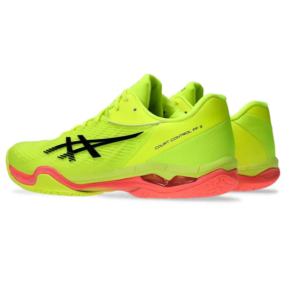 Asics Turf Shoe ASICS Men's Court Control FF3 Paris Badminton Shoe (Safety Yellow/Black)