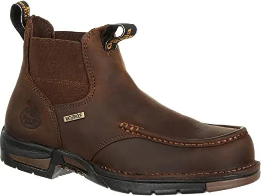 GEORGIA BOOT Men's Athens Chelsea 5 Inch Waterproof GB00156 Work Boots Waterproof Steel Toe