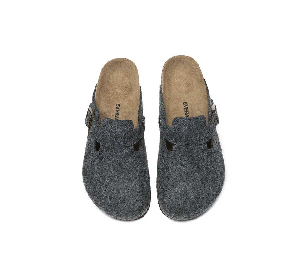 EVERAU Men Adjustable Buckled Straps Slip-on Flat Sandal Slides Brynn Summer Flat Sandals