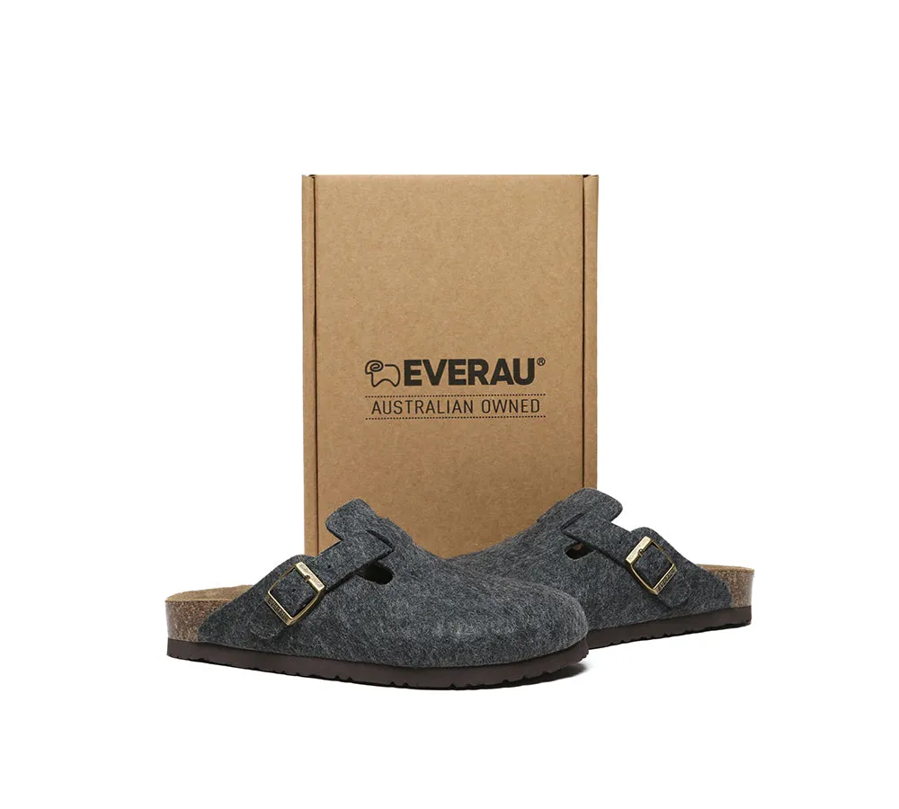 EVERAU Men Adjustable Buckled Straps Slip-on Flat Sandal Slides Brynn Sandals For Walking All Day