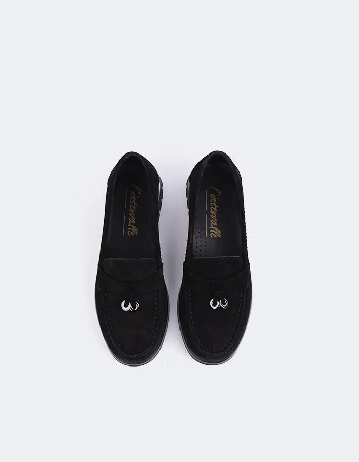 Freda Salvador Elba Loafers Everlane Black Suede