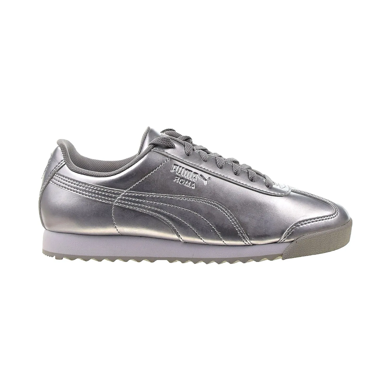 Puma Roma Patent Anodized Big Kids' Shoes Puma Silver-White Asics Vs Under Armour Shoes