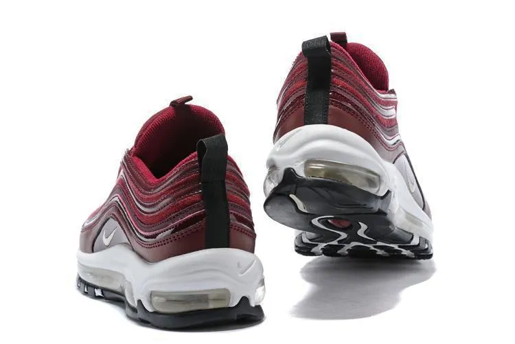 Nike Air Max 97 Wine Red White Shoes !!! CYBER MONDAY SALE !!! Discount Asics Shoes