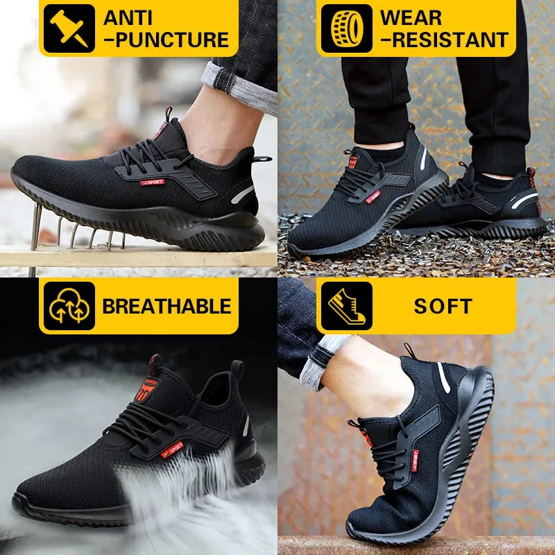 Work_boots Safety Shoes Men With Steel Toe Cap Anti-smash Men Work Shoes Sneakers Light Puncture-Proof Indestructible Shoes Dropshipping