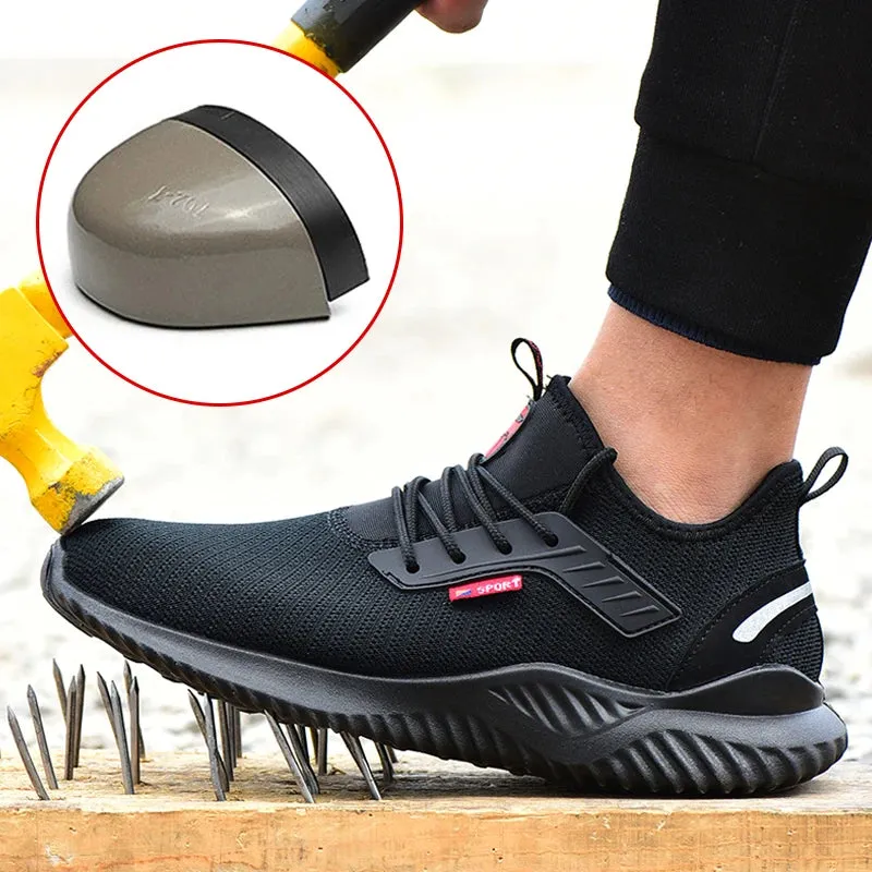 Safety Shoes Men With Steel Toe Cap Anti-smash Men Work Shoes Sneakers Light Puncture-Proof Indestructible Shoes Dropshipping Cheap Insulated Work Boots