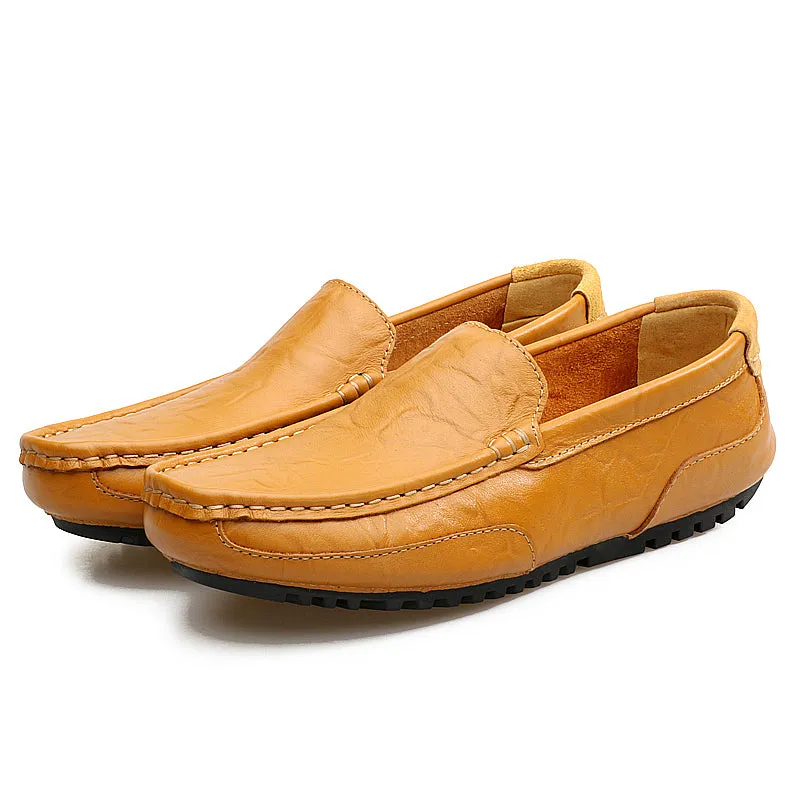 Summer Men Shoes Casual Luxury Genuine Leather Mens Loafers Moccasins Italian Breathable Slip On Boa Dress Loafers For Men