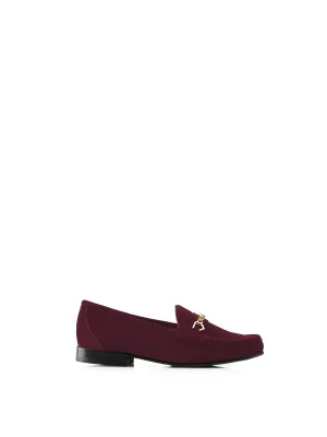 Apsley - Plum Suede Loafers Gold