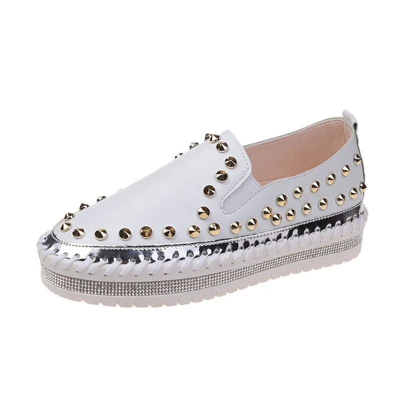 Dsw Shoes Flats Fashion Rivet Shoes Flat Sneakers Women