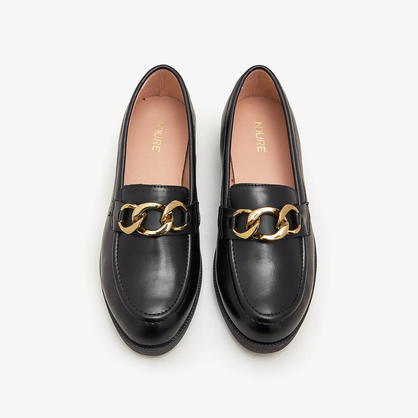 Wearing Loafers Without Women's Chunky Buckled Loafers