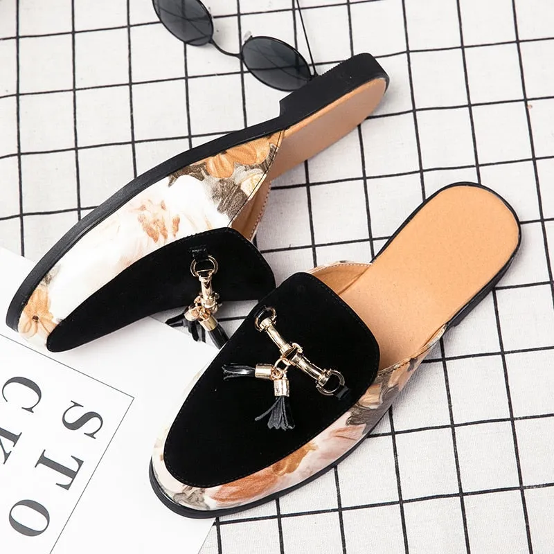 MEN'S Luxury Tassel Backless Loafers Suede Loafers Outfit