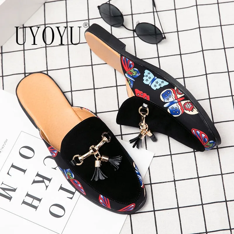 MEN'S Luxury Tassel Backless Loafers Picture Of Penny Loafers