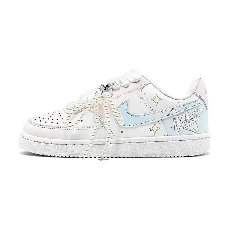 CustomizeNike Court Vision 1 Skateboarding Shoes Women's Low-top Blue Sneakers shoes CD5434-100 Asics Gel Foundation Running Shoes