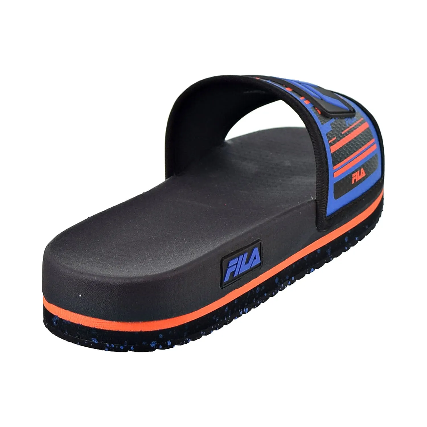 Fila Men's Lunar Slides Black-Prince Blue-Red Orange Toriel Slippers