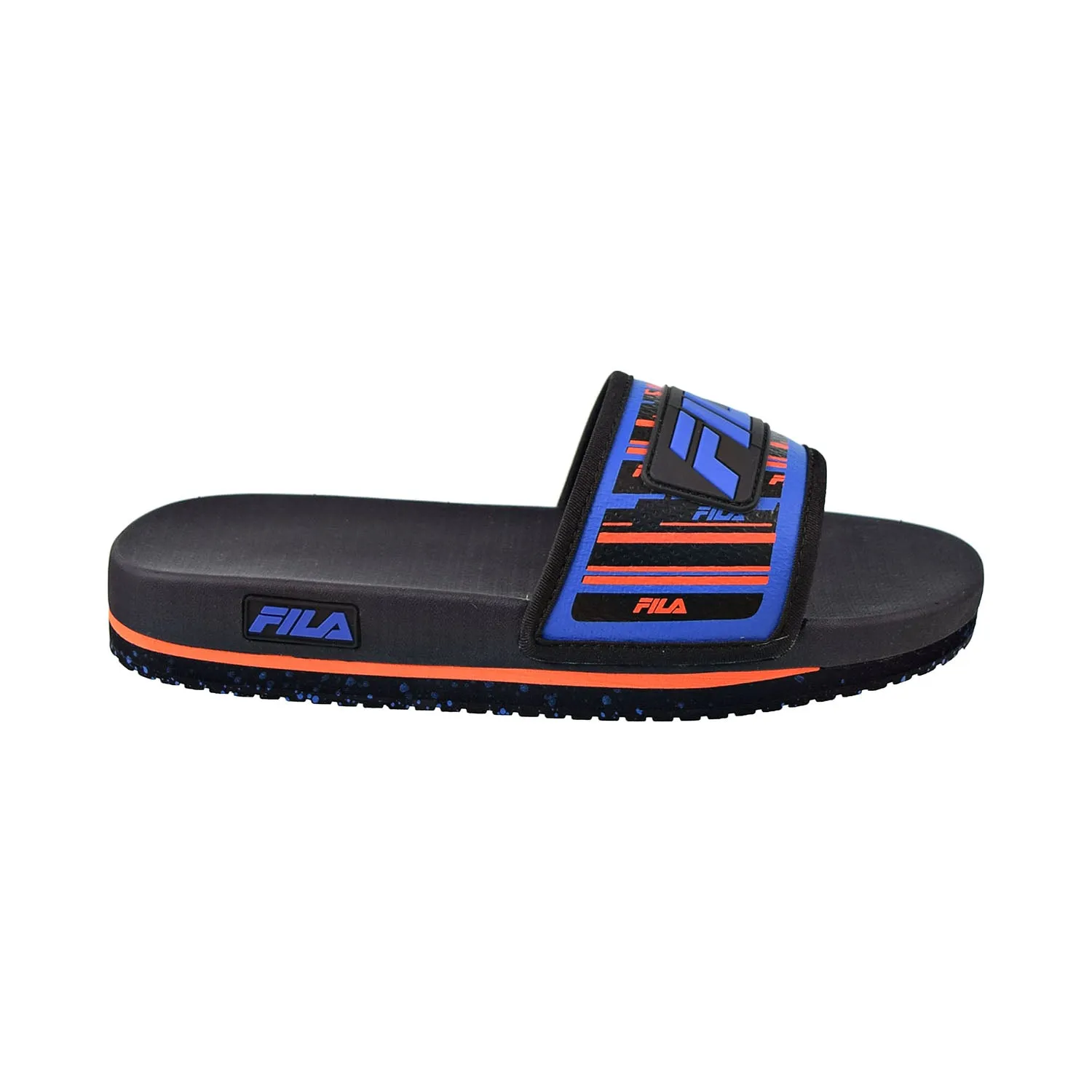 T.j. Slippers Fila Men's Lunar Slides Black-Prince Blue-Red Orange
