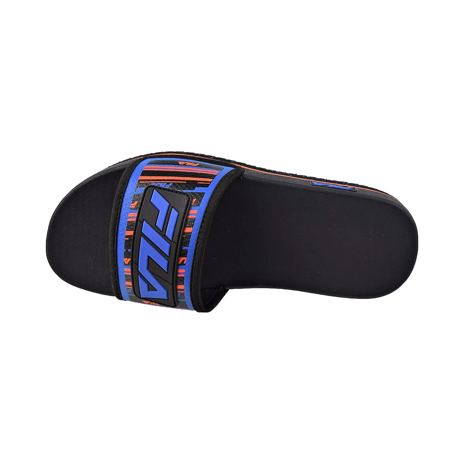 Fila Men's Lunar Slides Black-Prince Blue-Red Orange Outdoor Waterproof Slippers