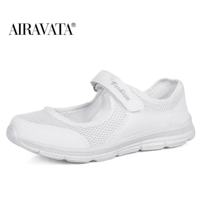 Clean Sneakers Kit Summer Breathable Women Sneakers Healthy Walking Mary Jane Shoes Sporty