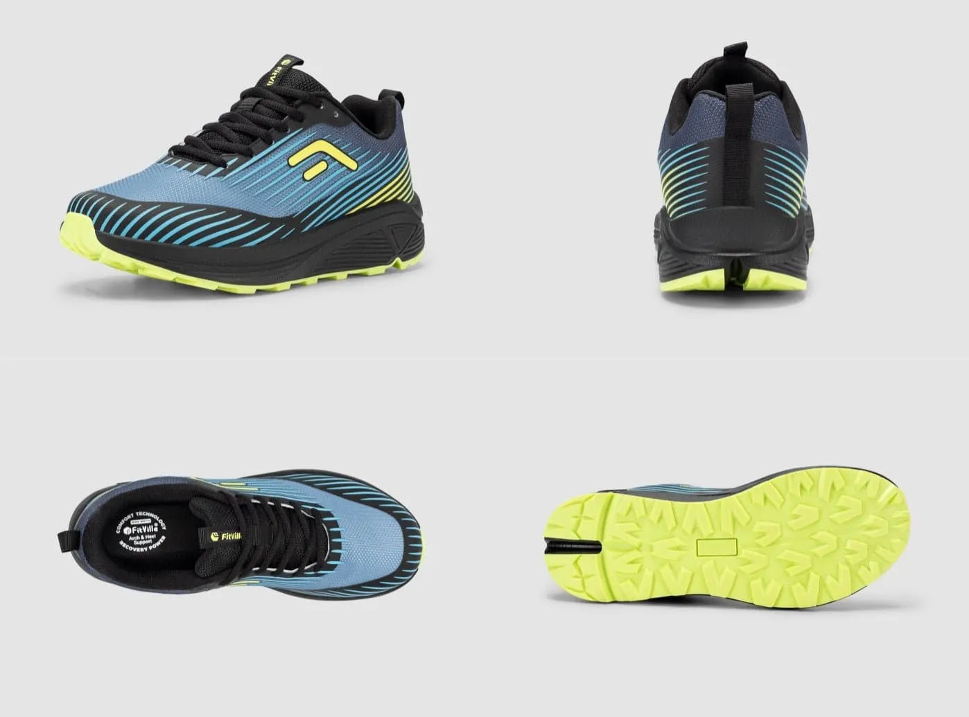 Women Flat Leather Shoes FitVille Men's AllTraction Trail Running Shoes V2